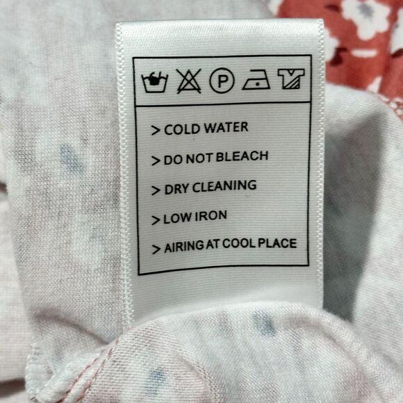 Hibluco Women's Floral Print Short Sleeve Peplum Top Tunic Blouse Coral Pink XL - Picture 9 of 10